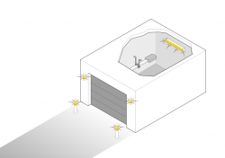 Base+ bezpotenciálové relé - přídavné osvětlení garáže
